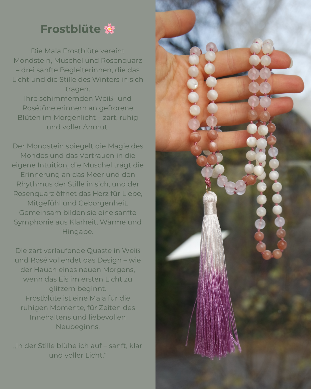 Mala Kette 108 Perlen ~ FROSTBLÜTE