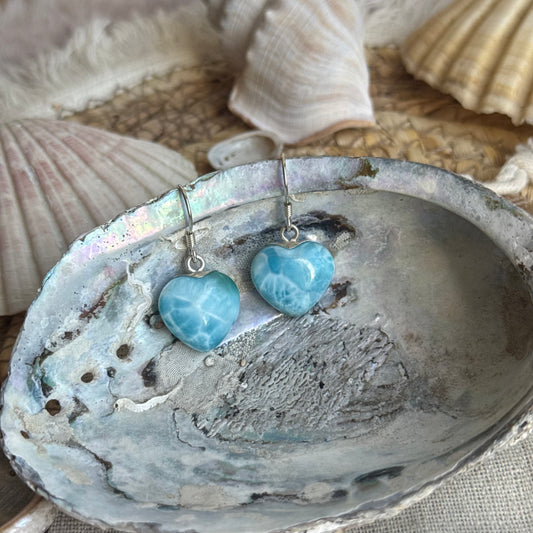 Larimar Herz Ohrringe ~ BO111