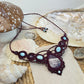 Amethyst & Larimar Makramee Collier