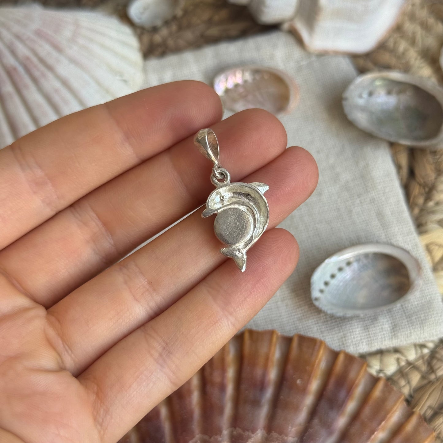 Larimar Delfin Anhänger 925 silber ~ HW50