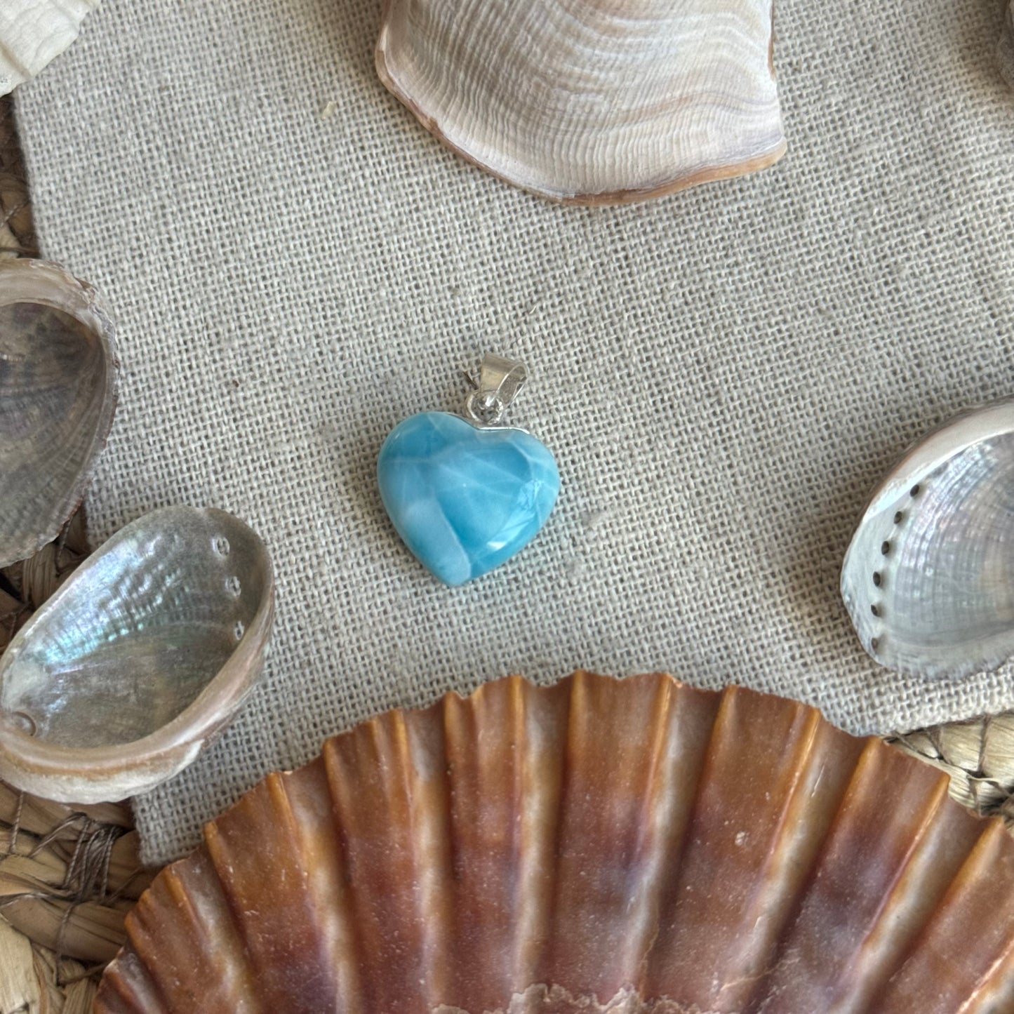 Larimar Herz Anhänger 925 silber ~ HC41
