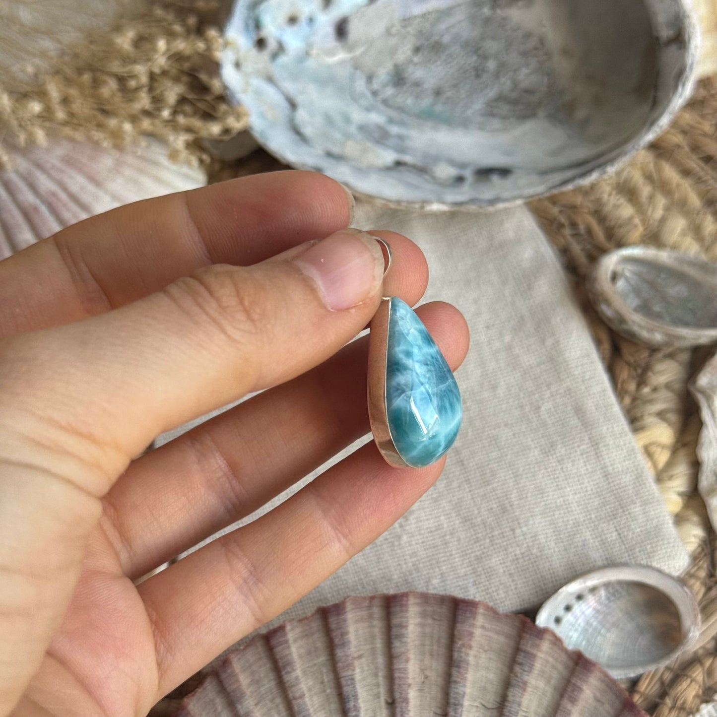 Larimar Anhänger 925 silber ~ VB95