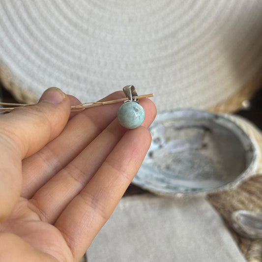 Larimar Kugel Anhänger 925 silber ~ VU39