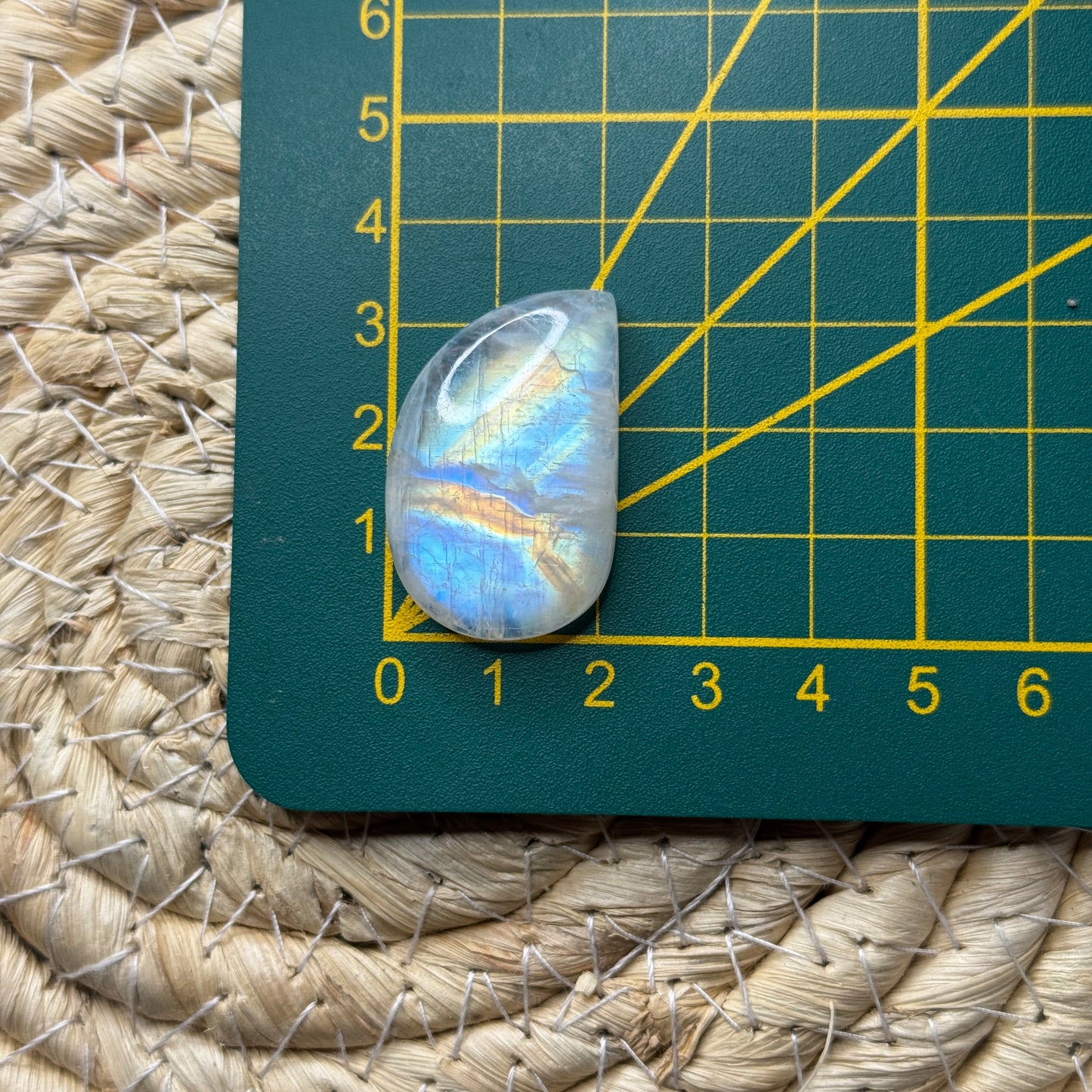 Regenbogen Mondstein /Weißer Labradorit Cabochon ~ 27CD