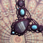 Amethyst & Larimar Makramee Collier