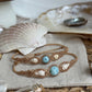 Larimar & Muschel Makramee Armband