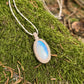Weißer Labradorit kette ~ 35x