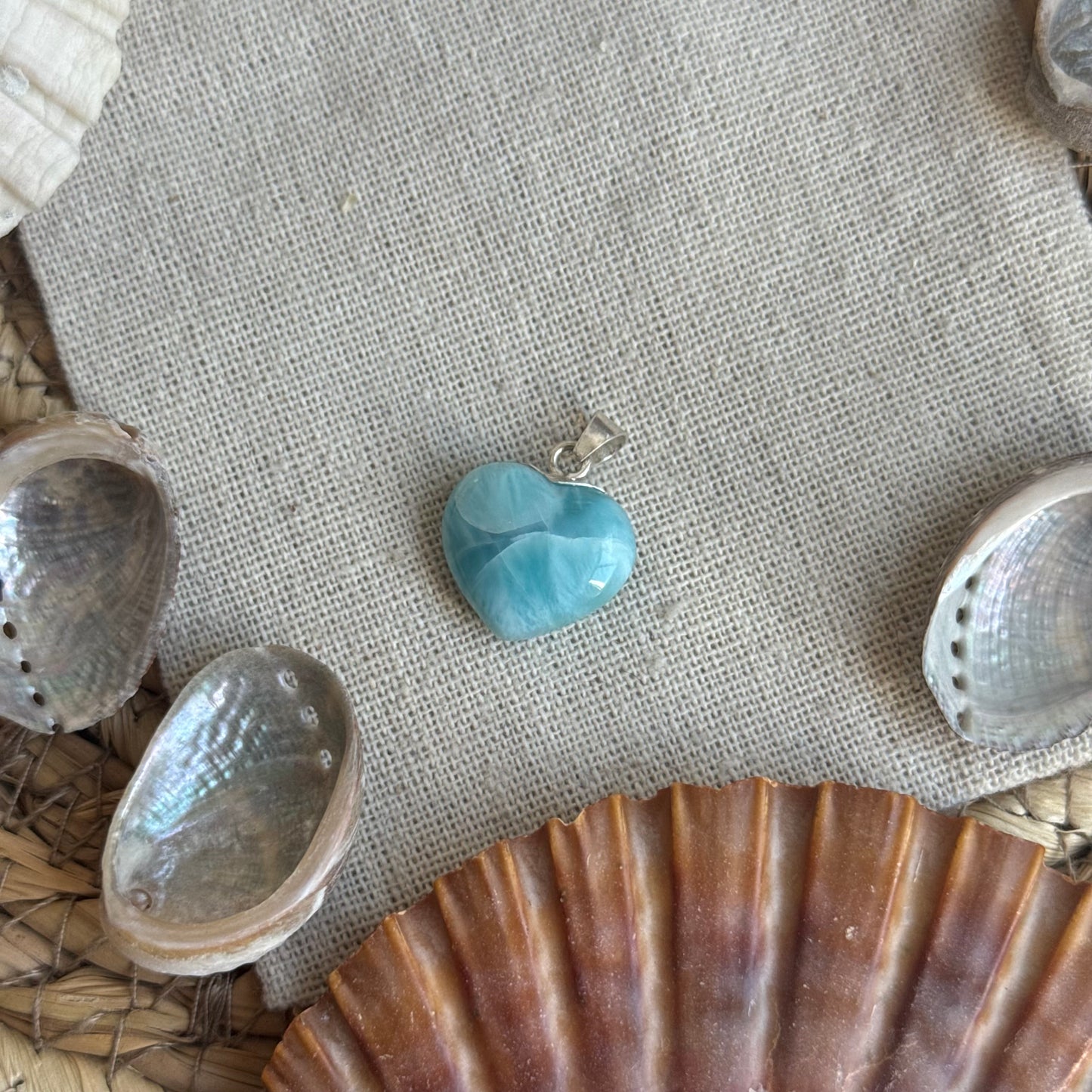 Larimar Herz Anhänger 925 silber ~ HA46
