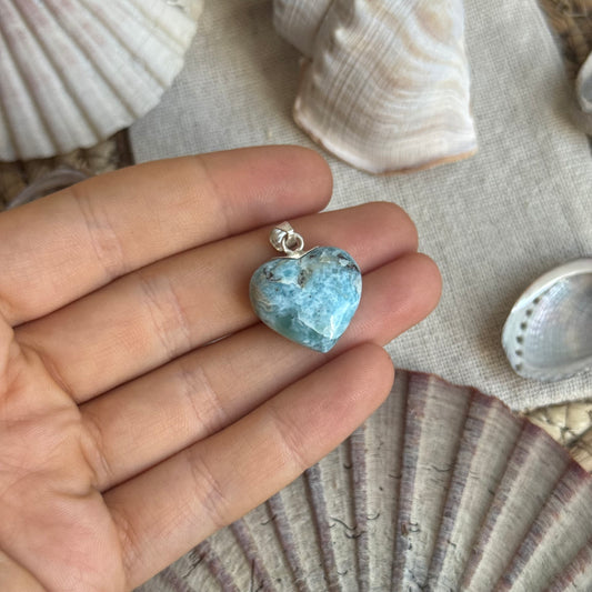 Larimar Herz Anhänger 925 silber ~ HM60