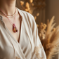 Ametrin Blumen Makramee Kette