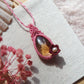 Ametrin Blumen Makramee Kette