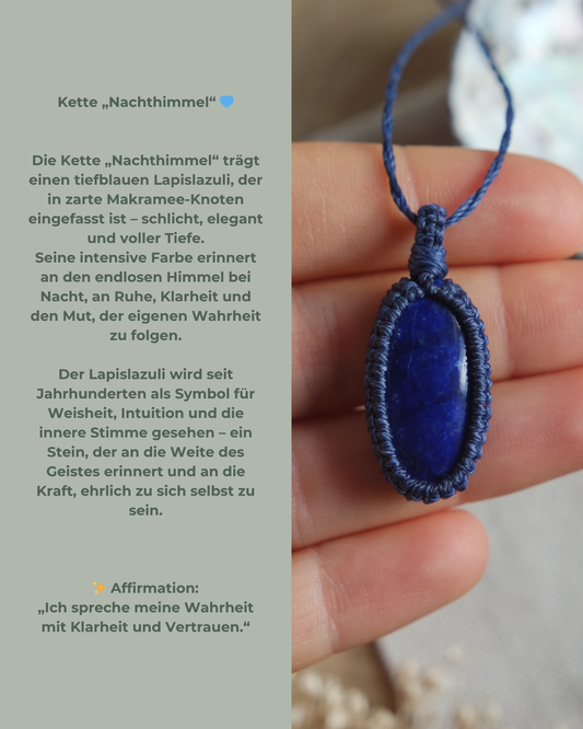 Lapislazuli Makramee Kette ~ NACHTHIMMEL