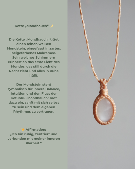 Zarte Edelstein Kette mit Mondlicht-Schimmer