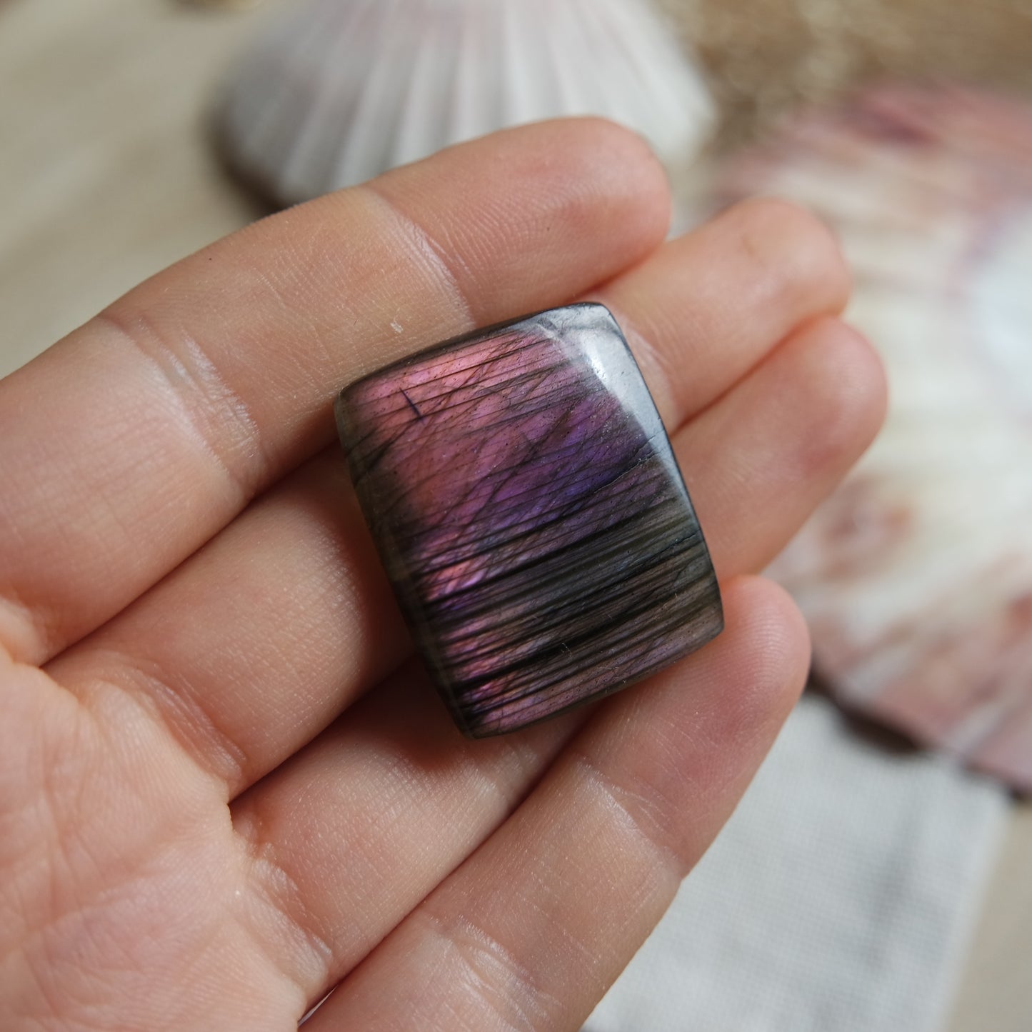 Lila Labradorit Cabochon ~ 18ZM