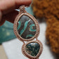 Makramee Kette Fokus mit Moosachat und Ton Cabochon