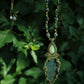 Einzelstück Makramee-Kette mit Moosachat und Opal