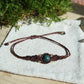 Boho Schmuck Armband mit braunem Garn und Moosachat