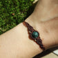 Handgemachtes Makramee Armband in Braun mit Moosachat-Perle