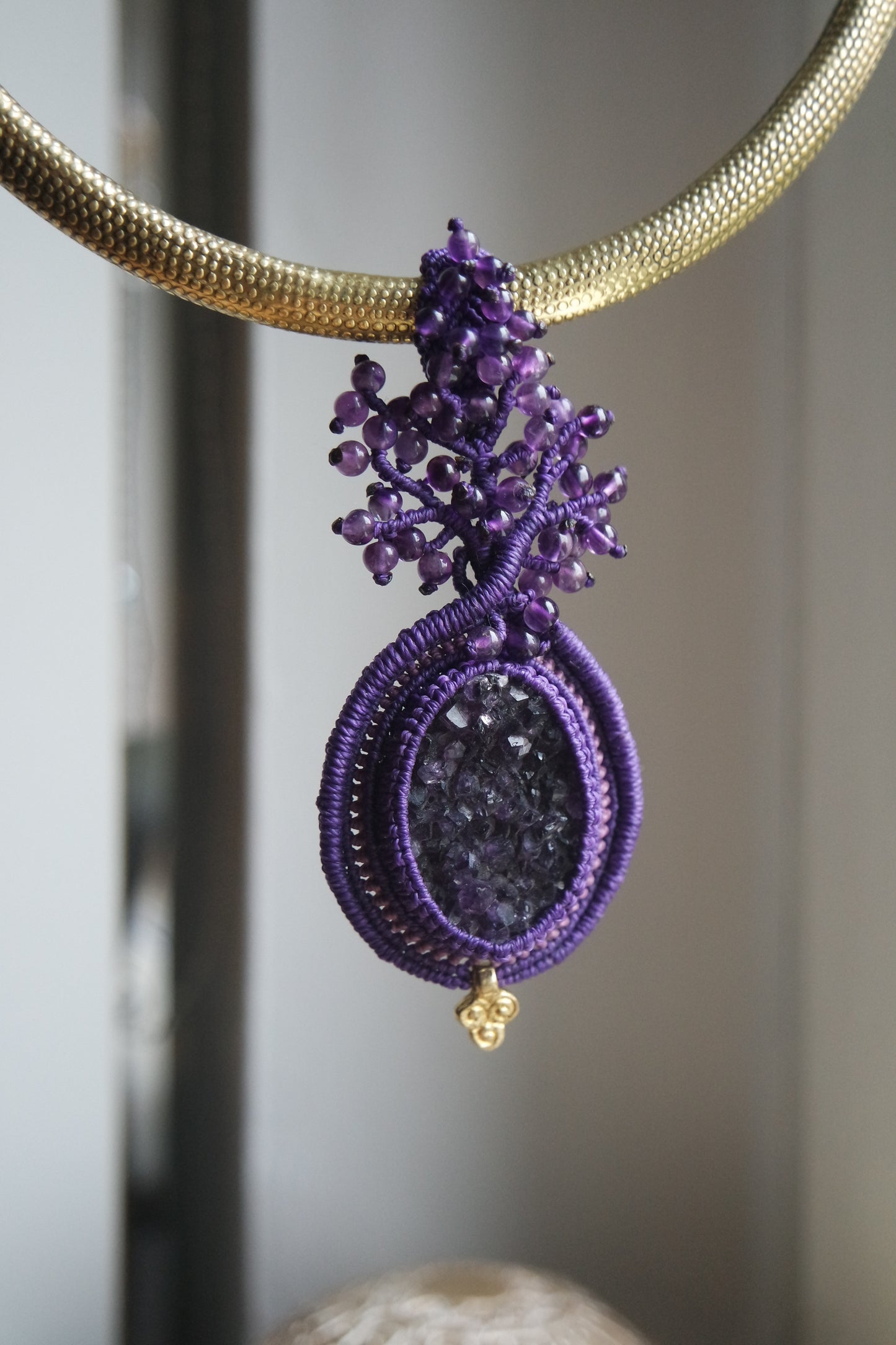 Amethyst Makramee Kette ~ Äther