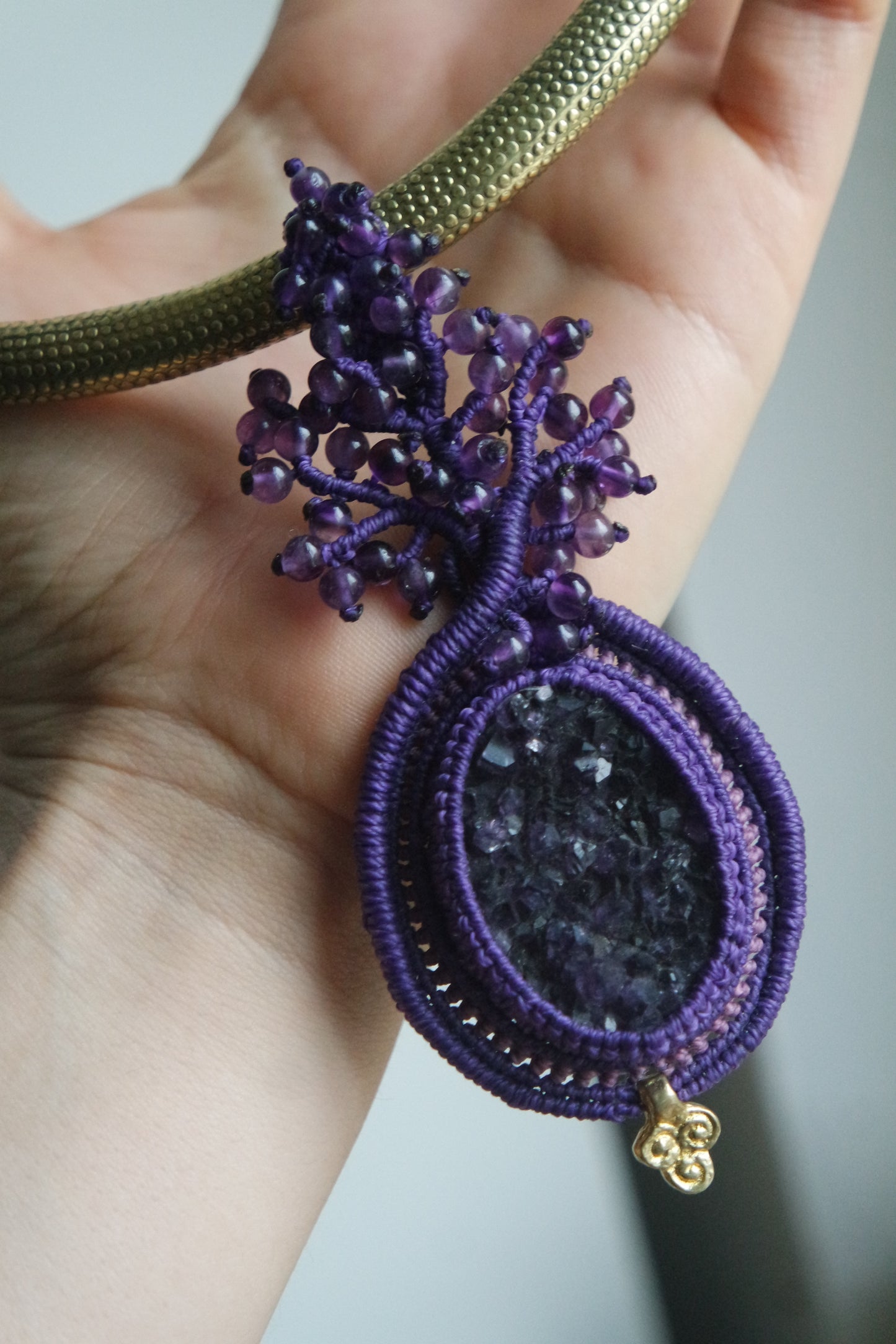 Amethyst Makramee Kette ~ Äther