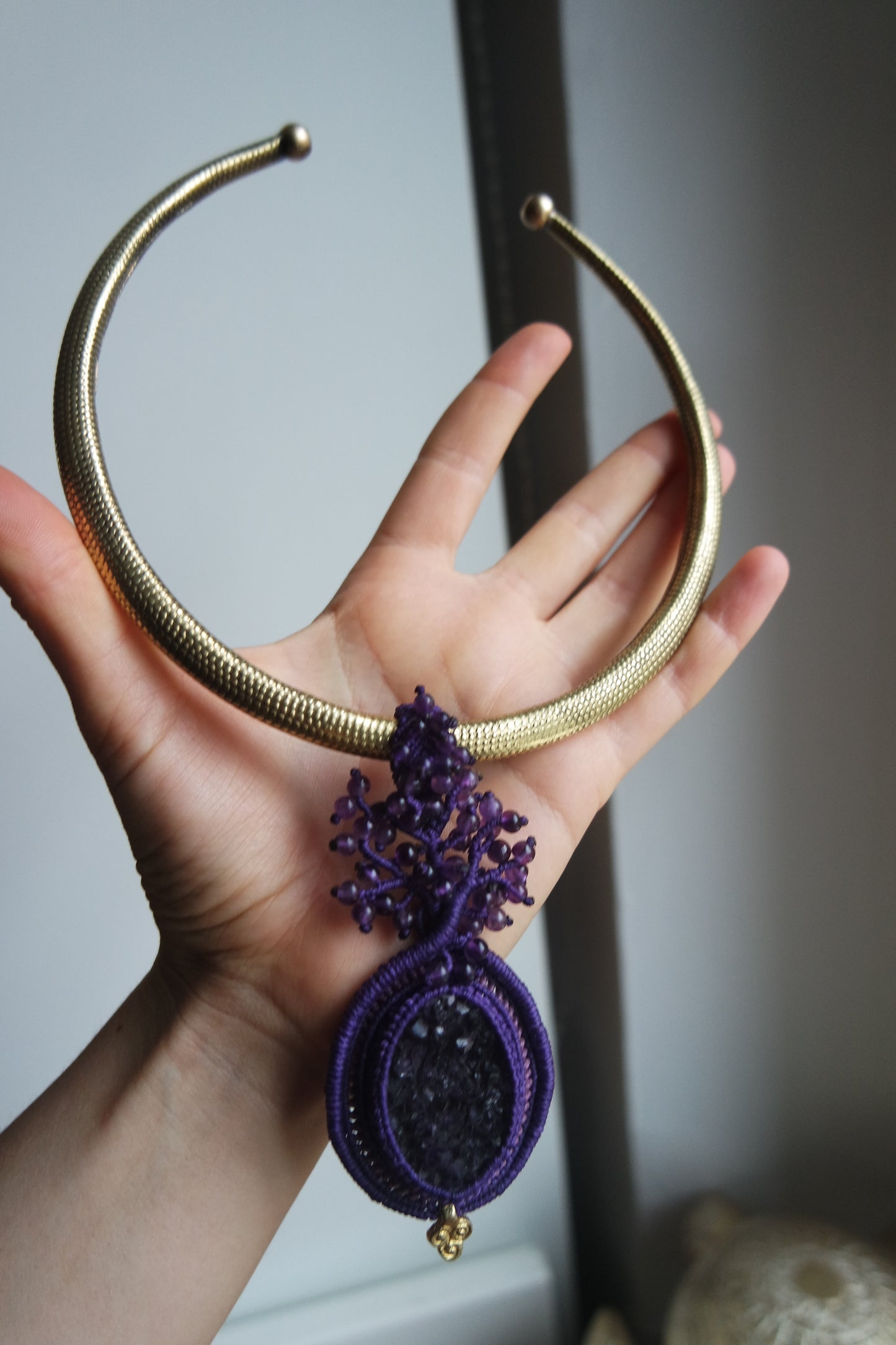 Amethyst Makramee Kette ~ Äther