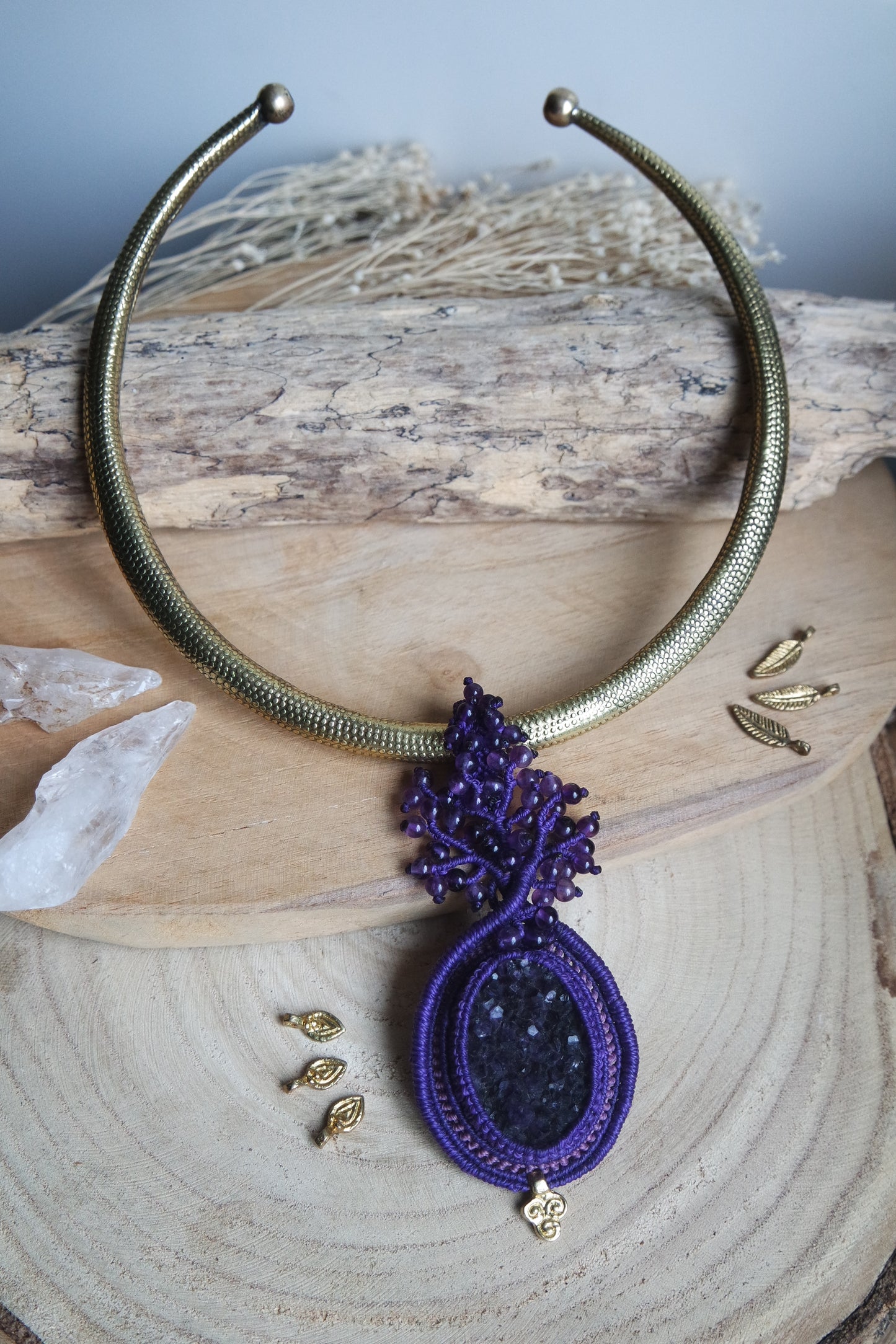 Amethyst Makramee Kette ~ Äther