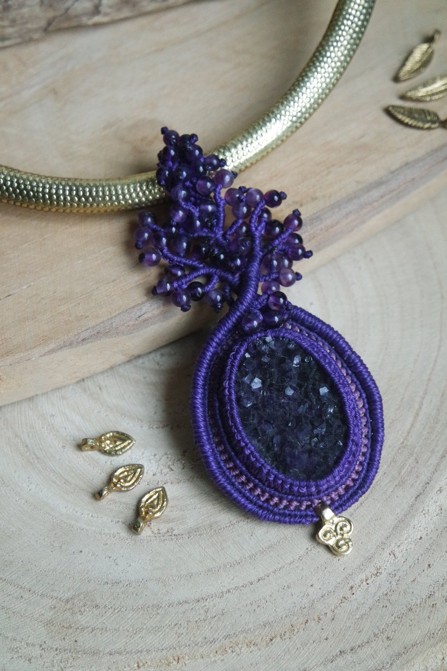 Amethyst Makramee Kette ~ Äther