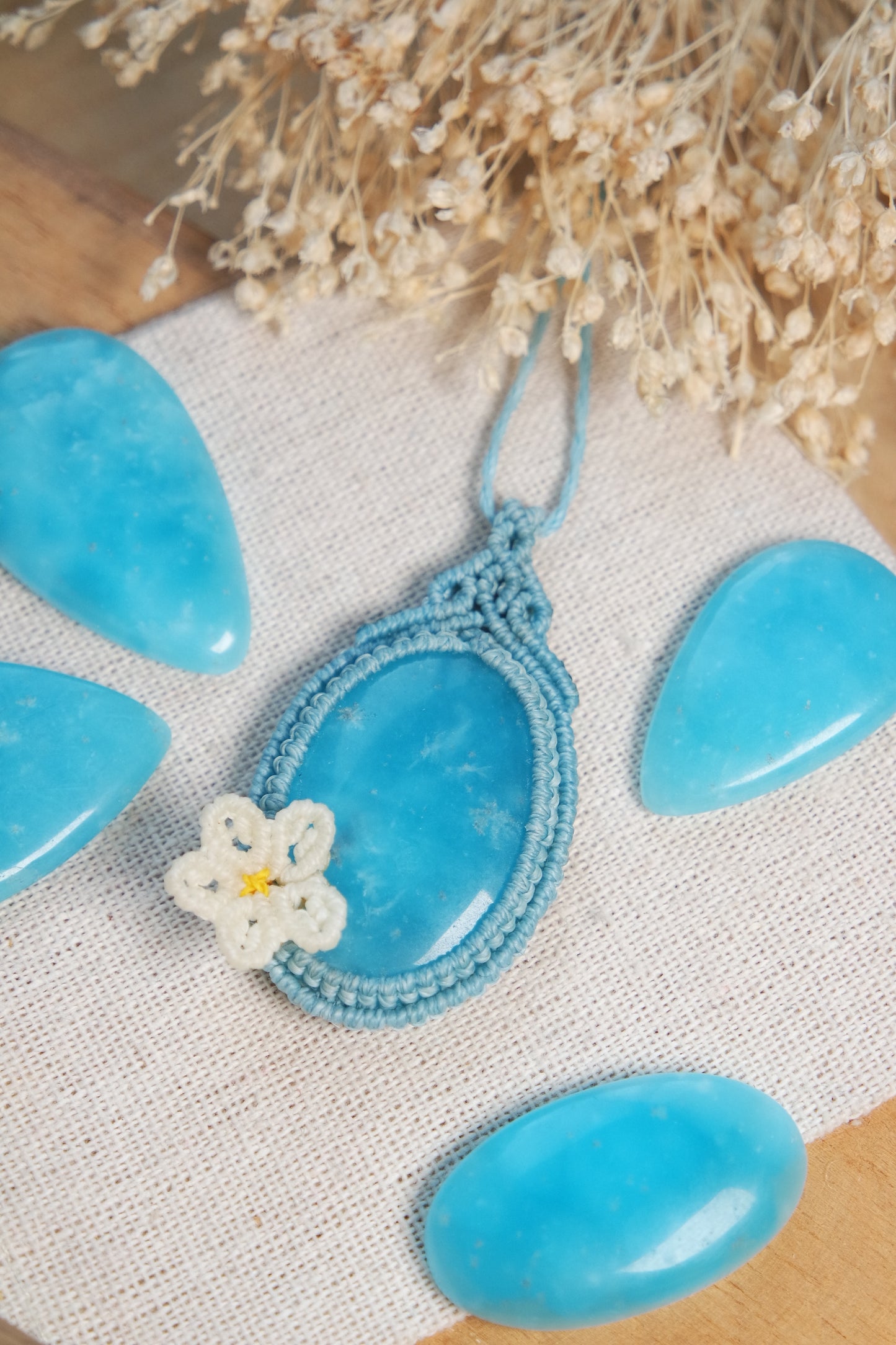 Hemimorphit Makramee Kette ~ Luft