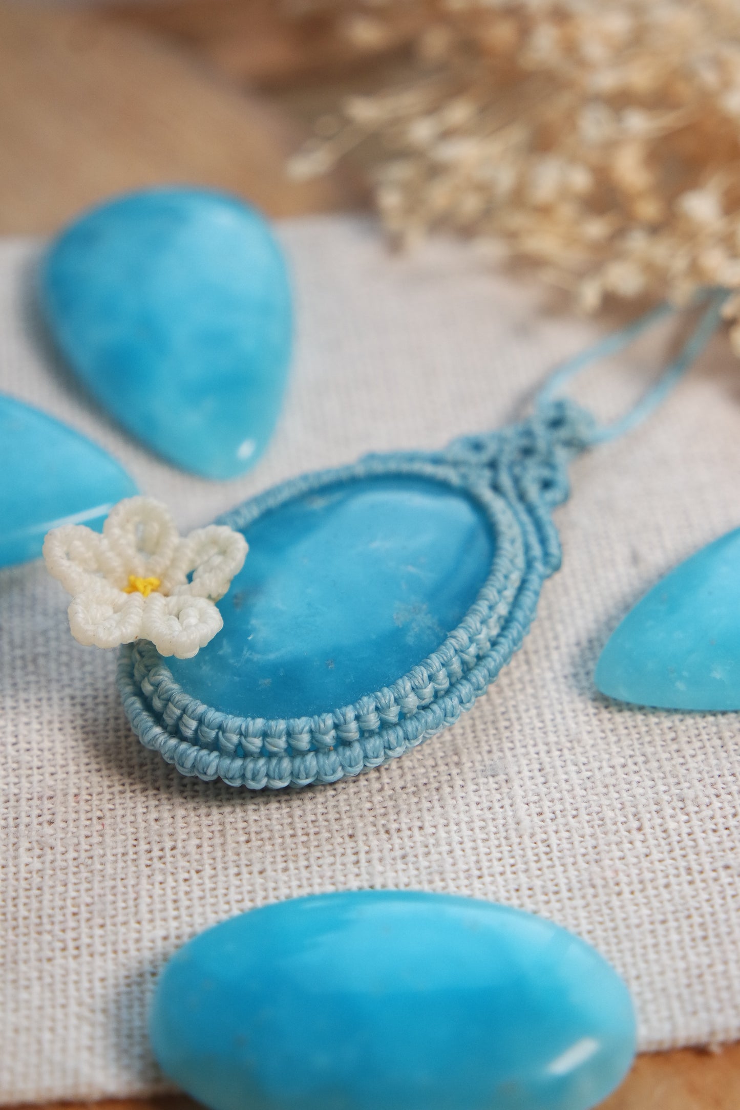 Hemimorphit Makramee Kette ~ Luft