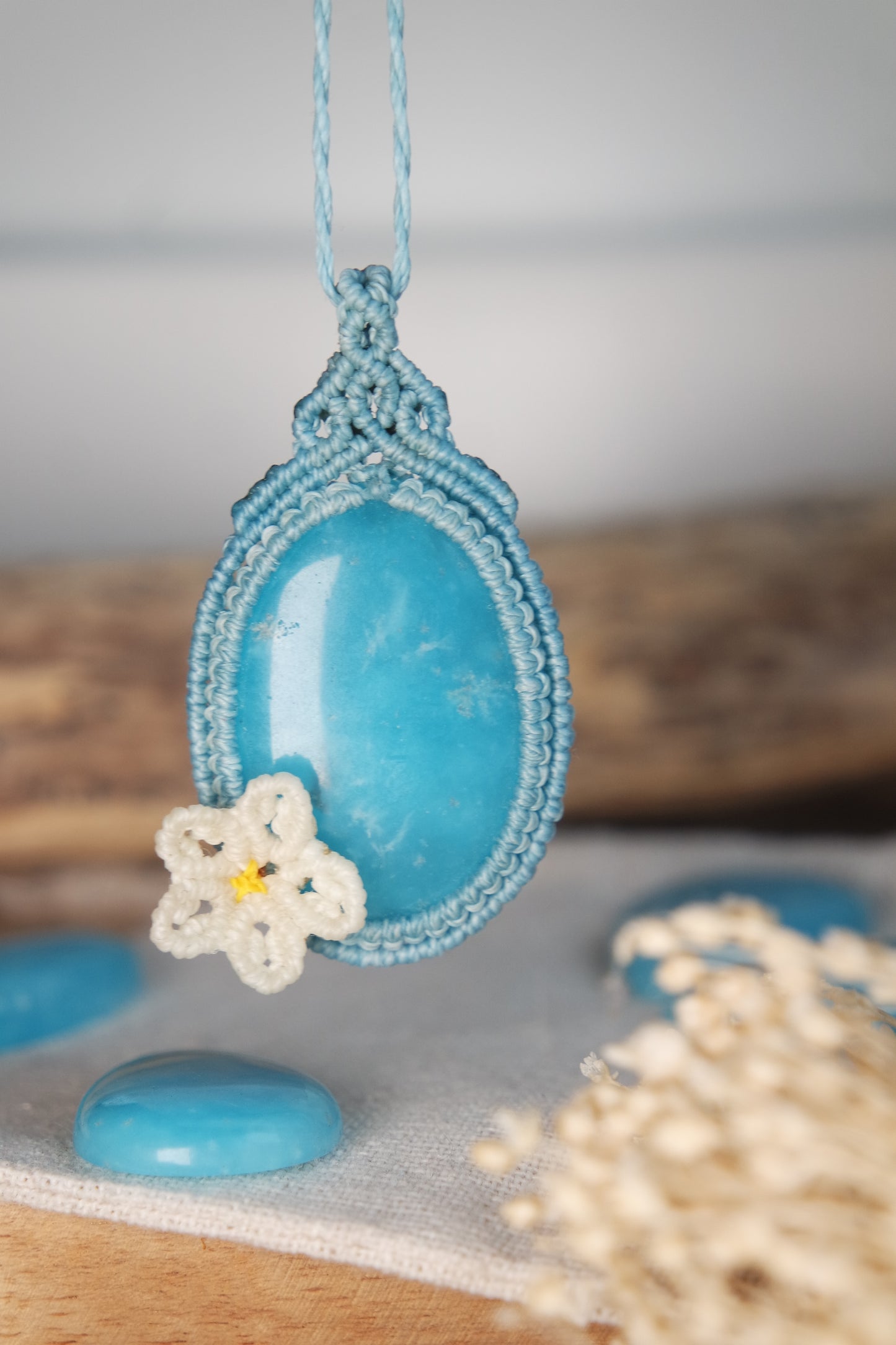 Hemimorphit Makramee Kette ~ Luft