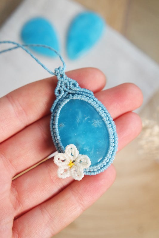 Hemimorphit Makramee Kette ~ Luft