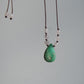Chrysopras & Rosenquarz Makramee Kette ~ HERZKLANG