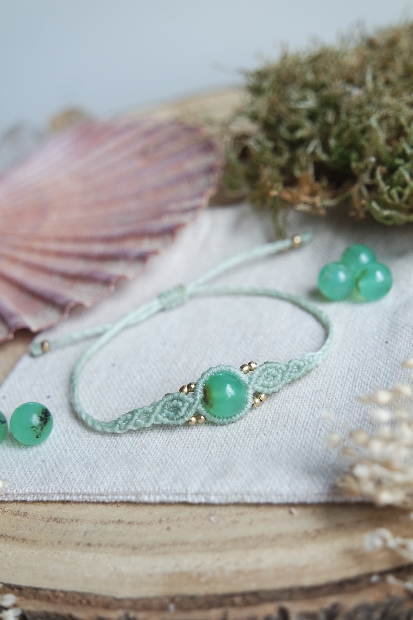 Crysopras Makramee Armand ~ LEBENSFREUDE