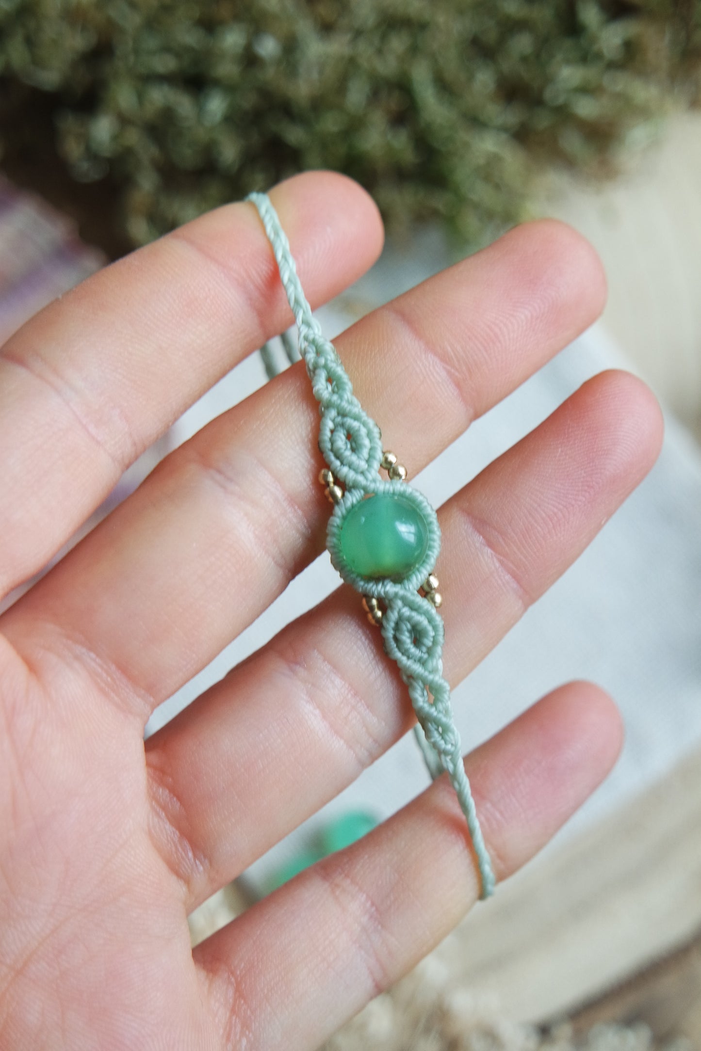 Crysopras Makramee Armand ~ LEBENSFREUDE