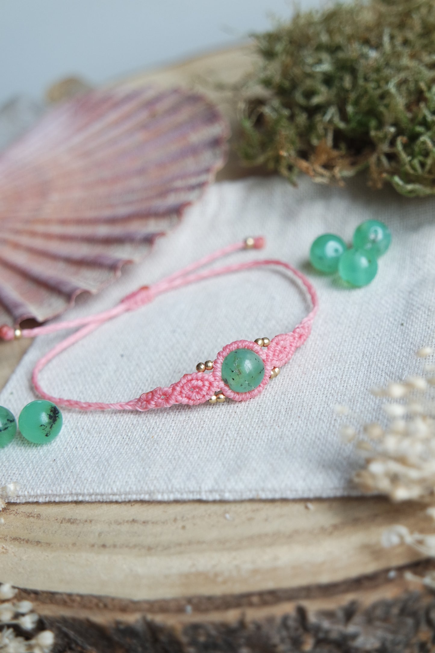 Crysopras Makramee Armand ~ LEBENSFREUDE