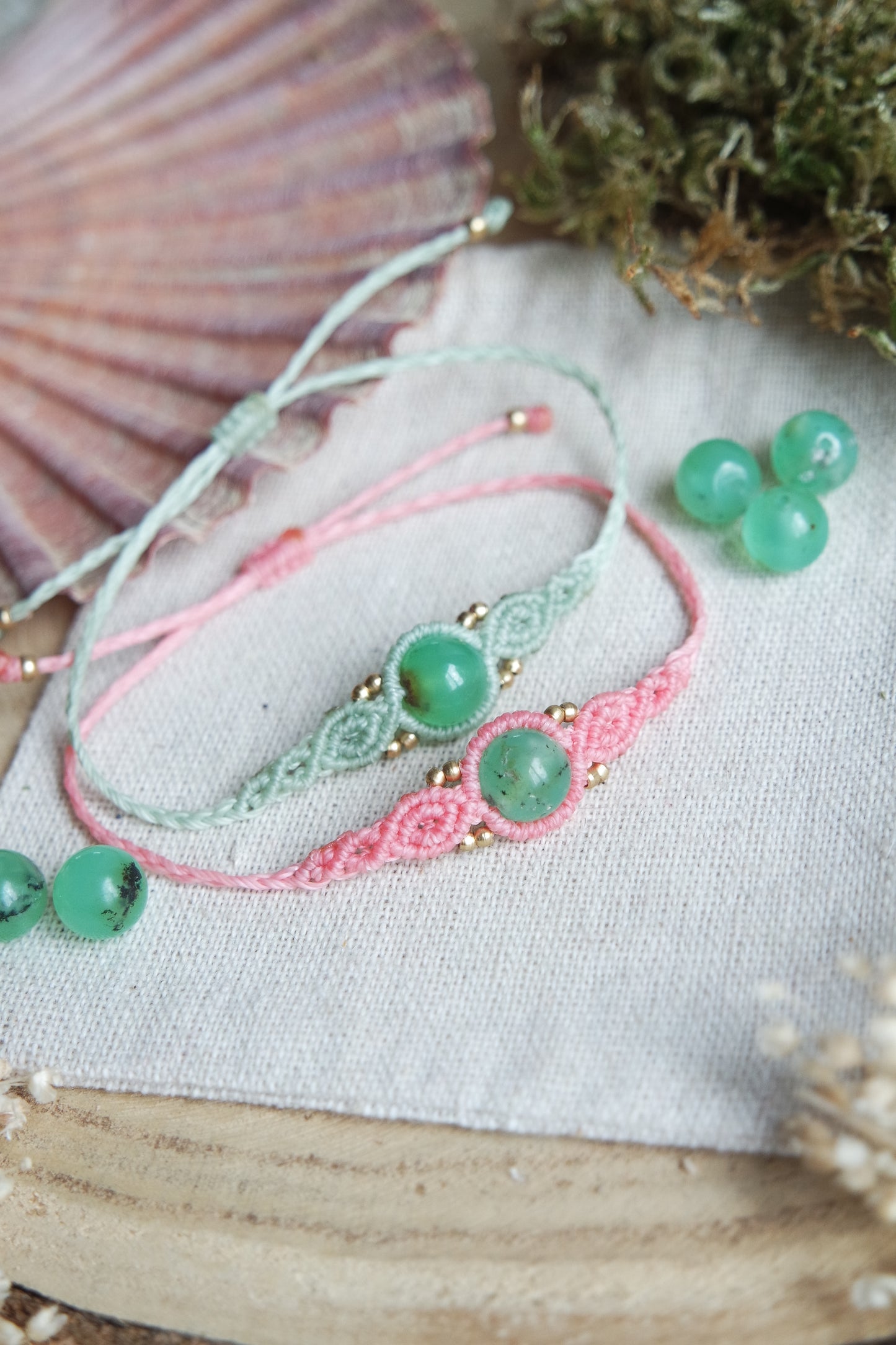 Crysopras Makramee Armand ~ LEBENSFREUDE