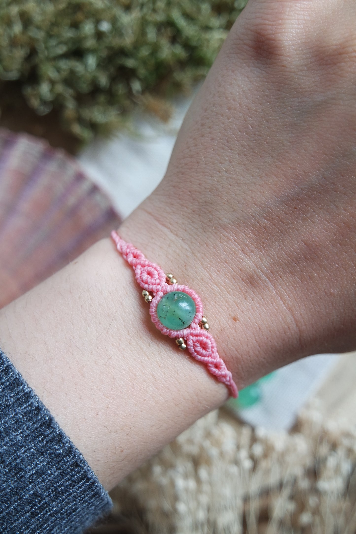 Crysopras Makramee Armand ~ LEBENSFREUDE