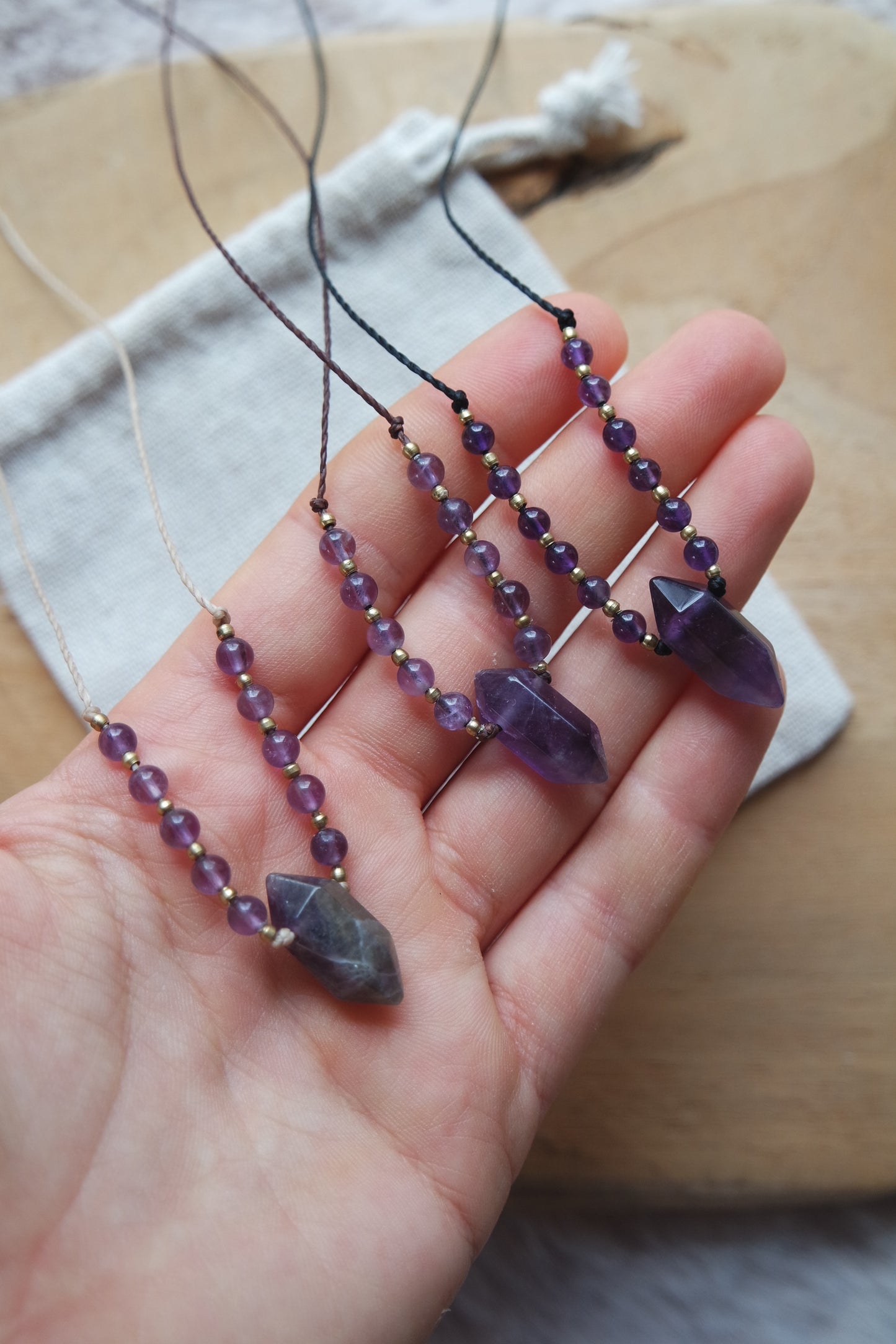 Amethyst Makramee Kette