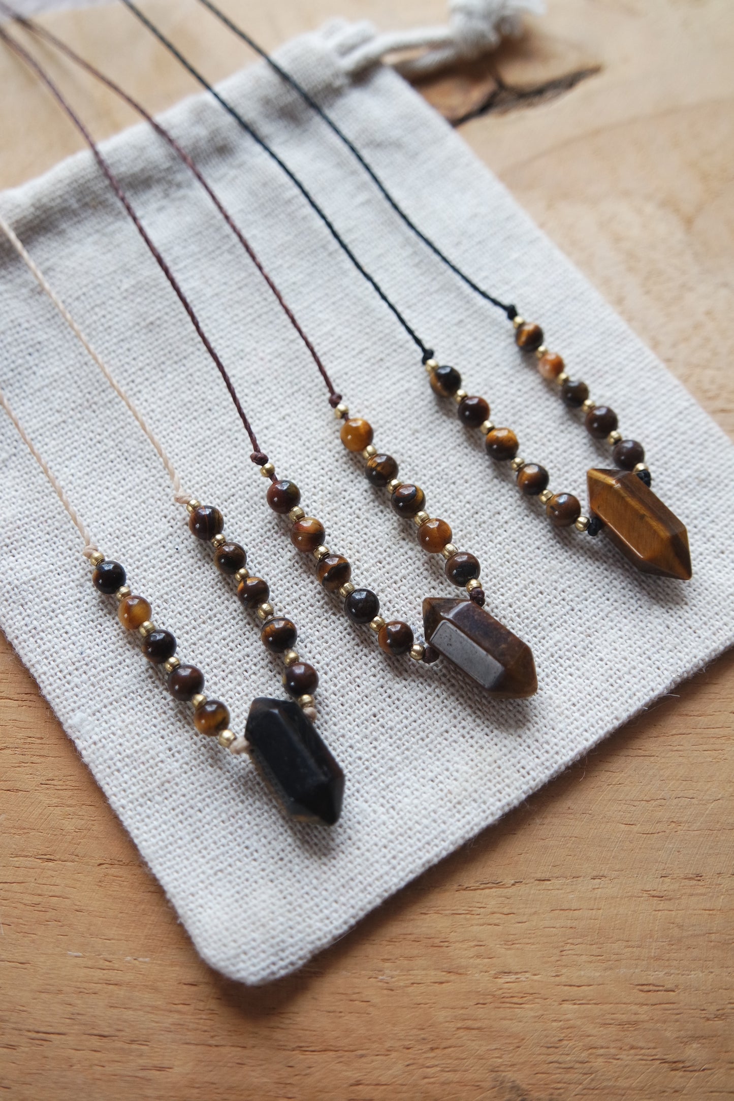 Tigerauge Makramee Kette