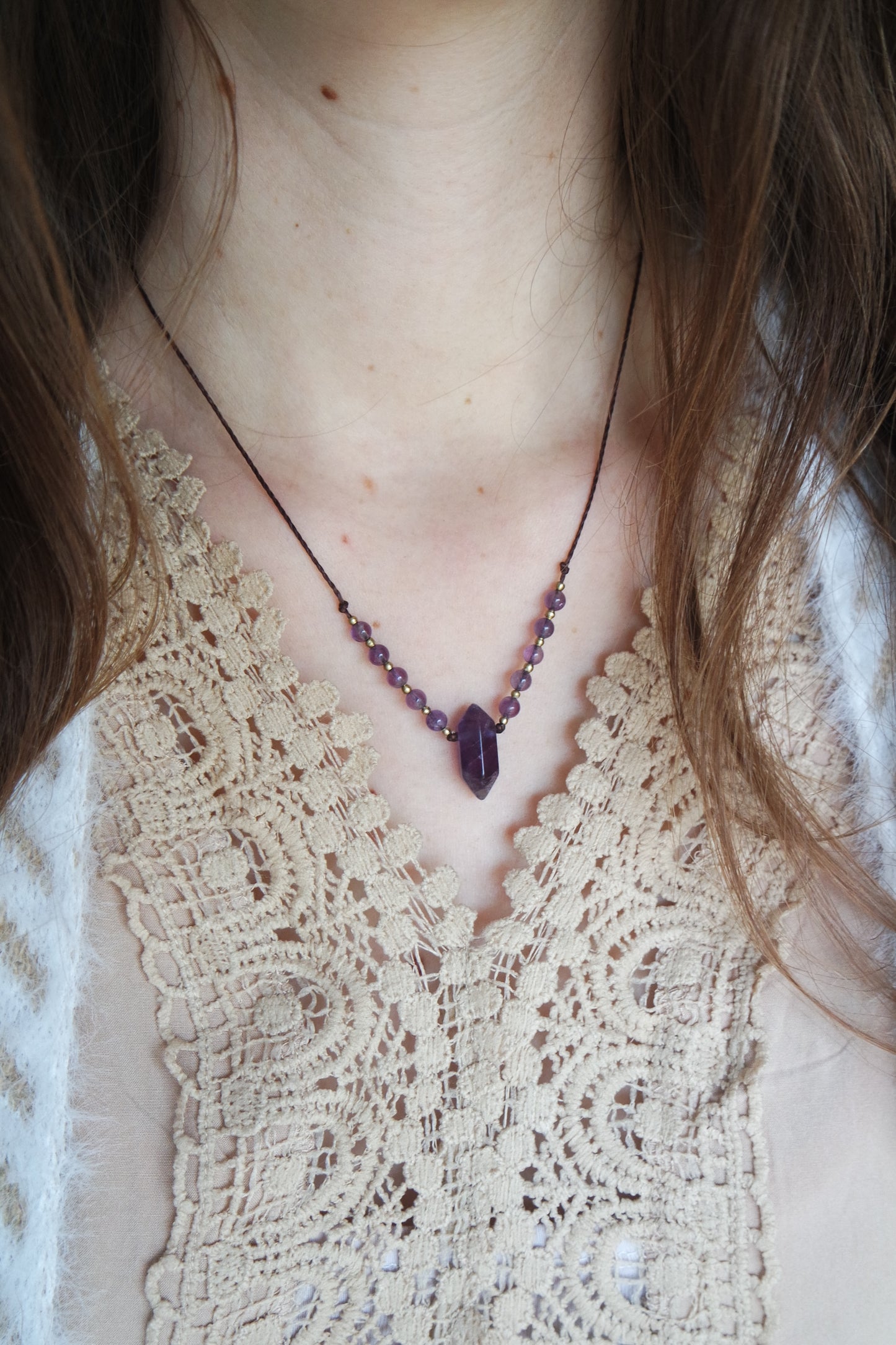 Amethyst Makramee Kette