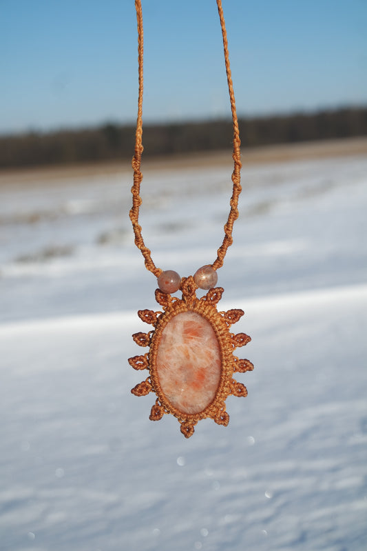 Sonnenstein Makramee Kette