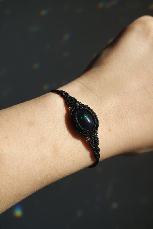 Geräucherter Opal Makramee Armband ~ ALIRA