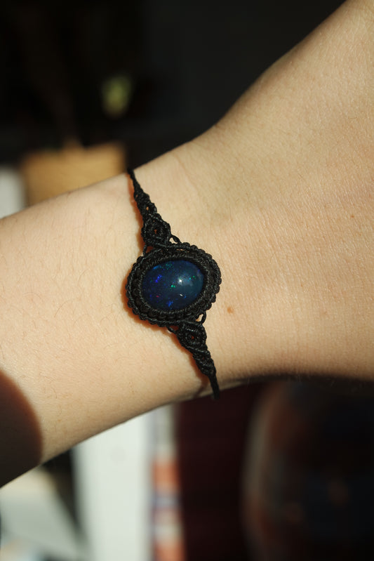 Geräucherter Opal Makramee Armband ~ ILARYA