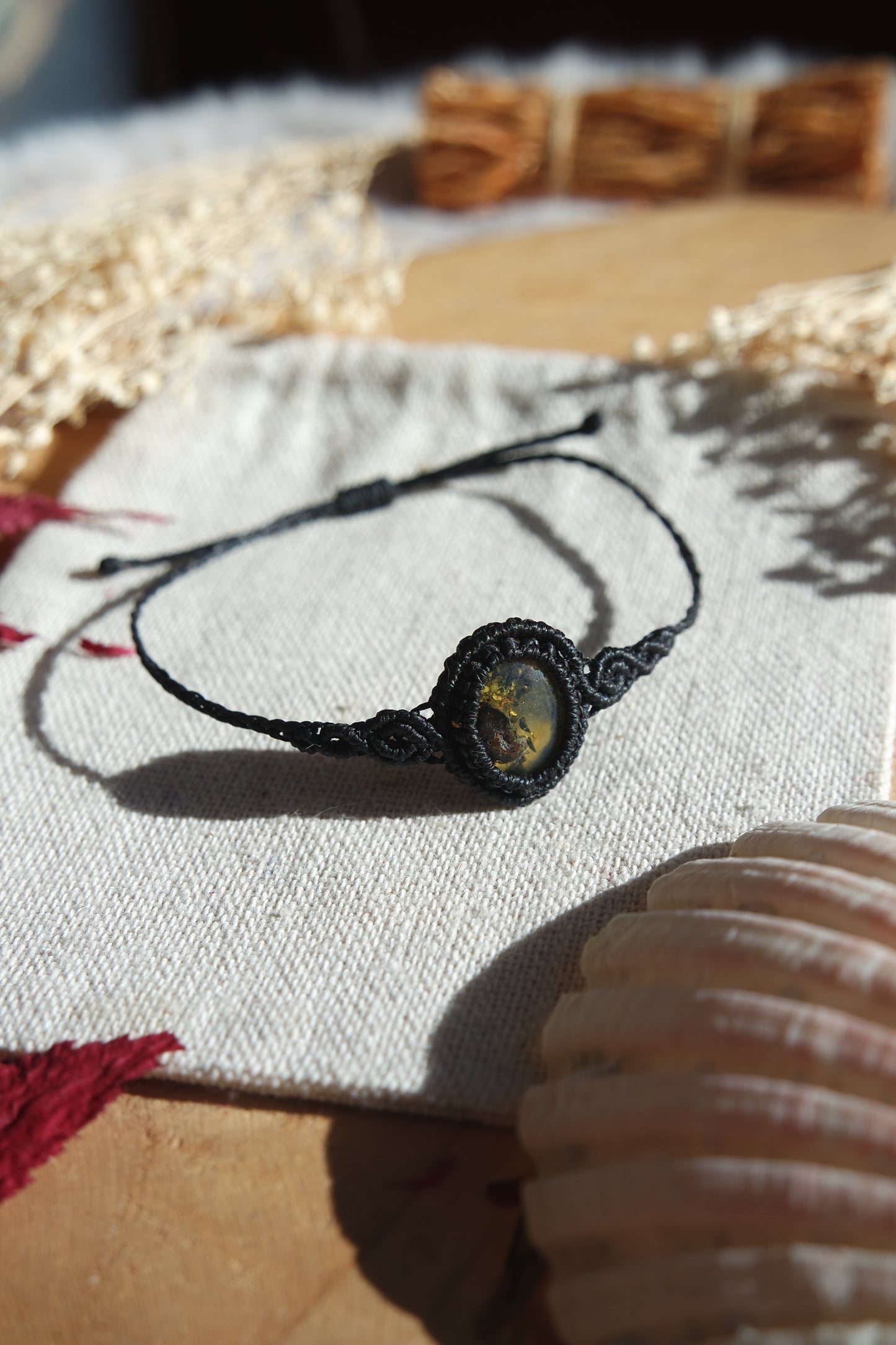 Bernstein Makramee Armband ~   LUNAIRA