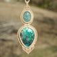 Aquamarin & Chrysokoll Makramee Kette ~ AMELIRA