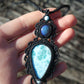 Larimar & Opal Makramee Kette ~MARISORA