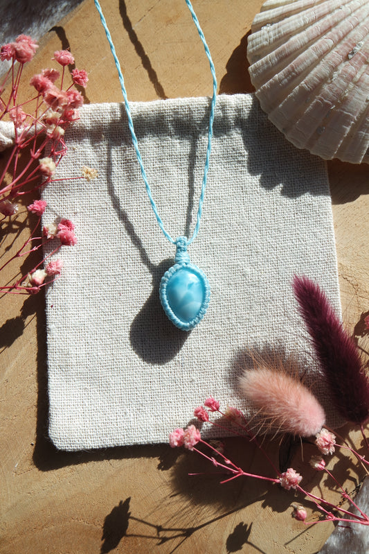 Larimar Makramee Kette ~ LUFTTANZ