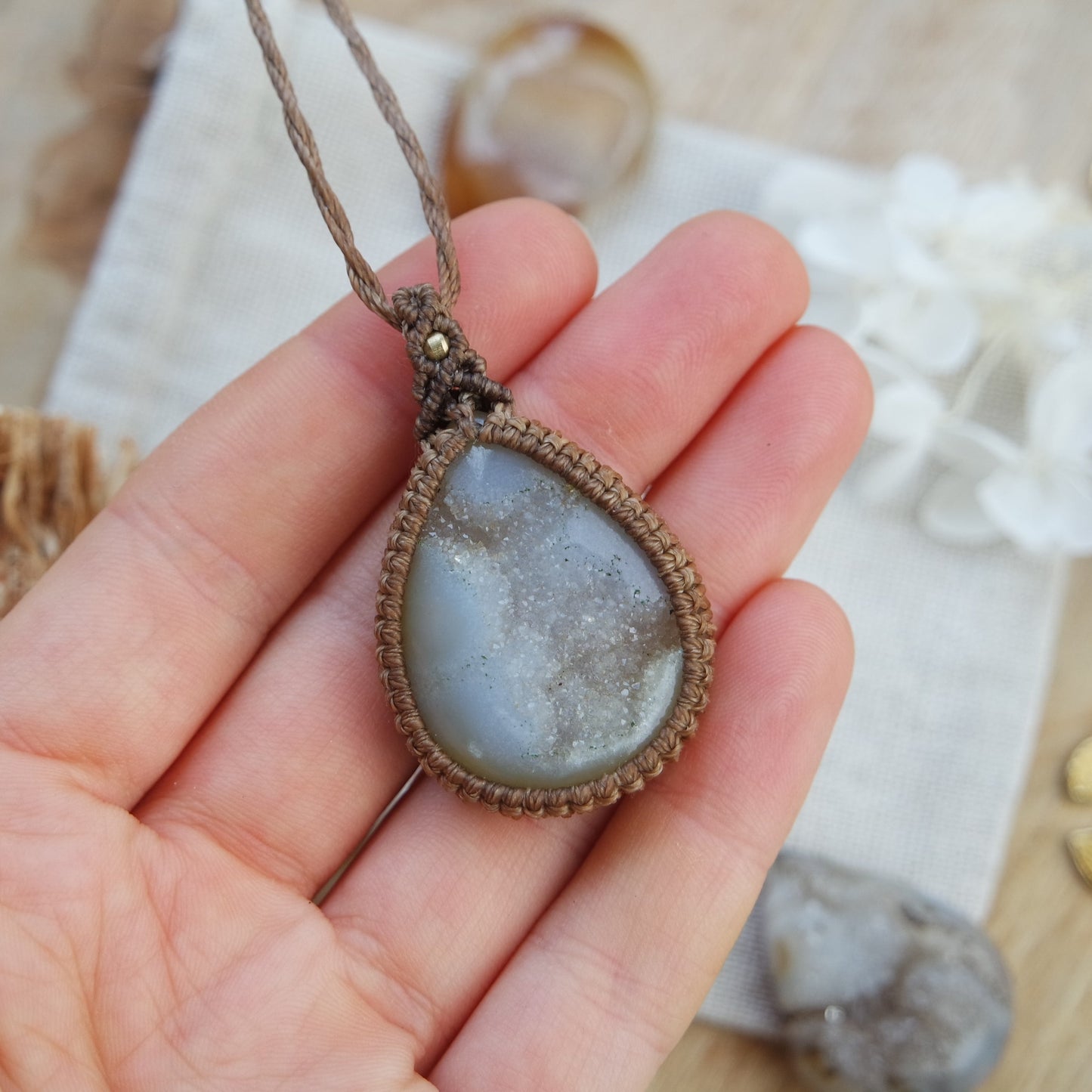 Achat druzy Kette ~ Zauberschleier59