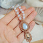 Blauer Opal Makramee Kette ~ Meereshauch