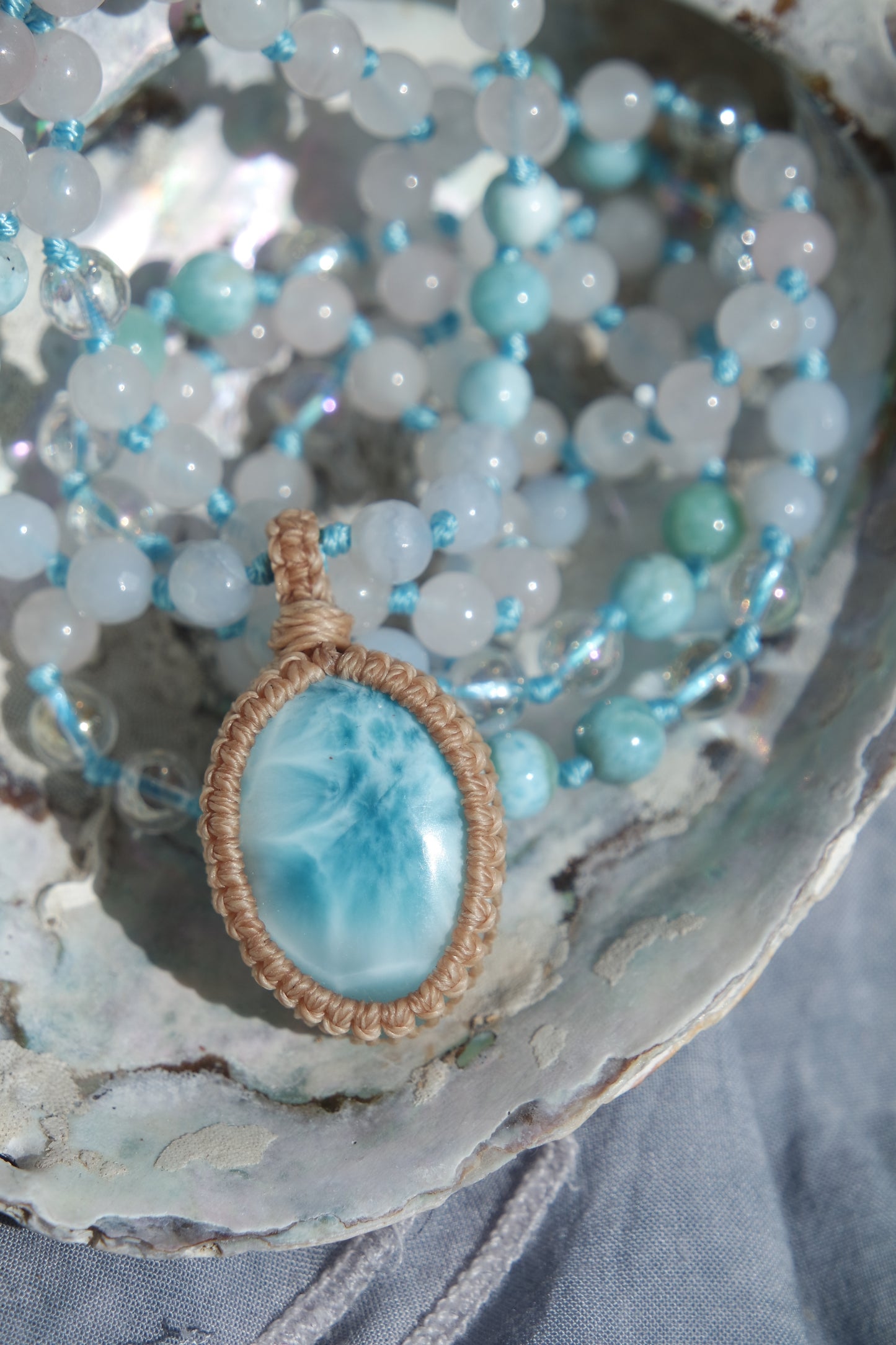Hemimorphit Mala 108 ~ Blaue Harmonie